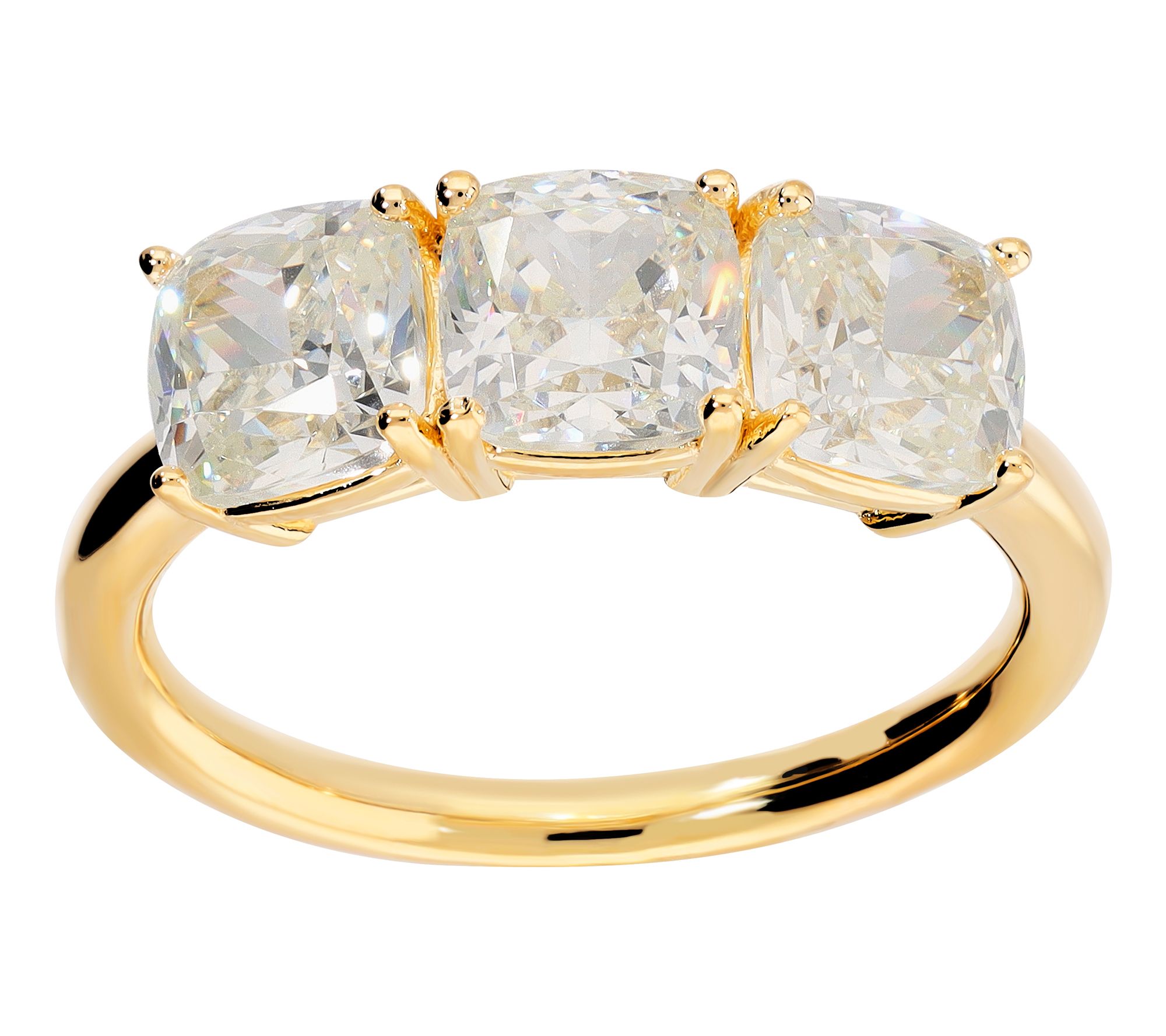 Diamonique Italia Trilogy Ring, Sterling Silver