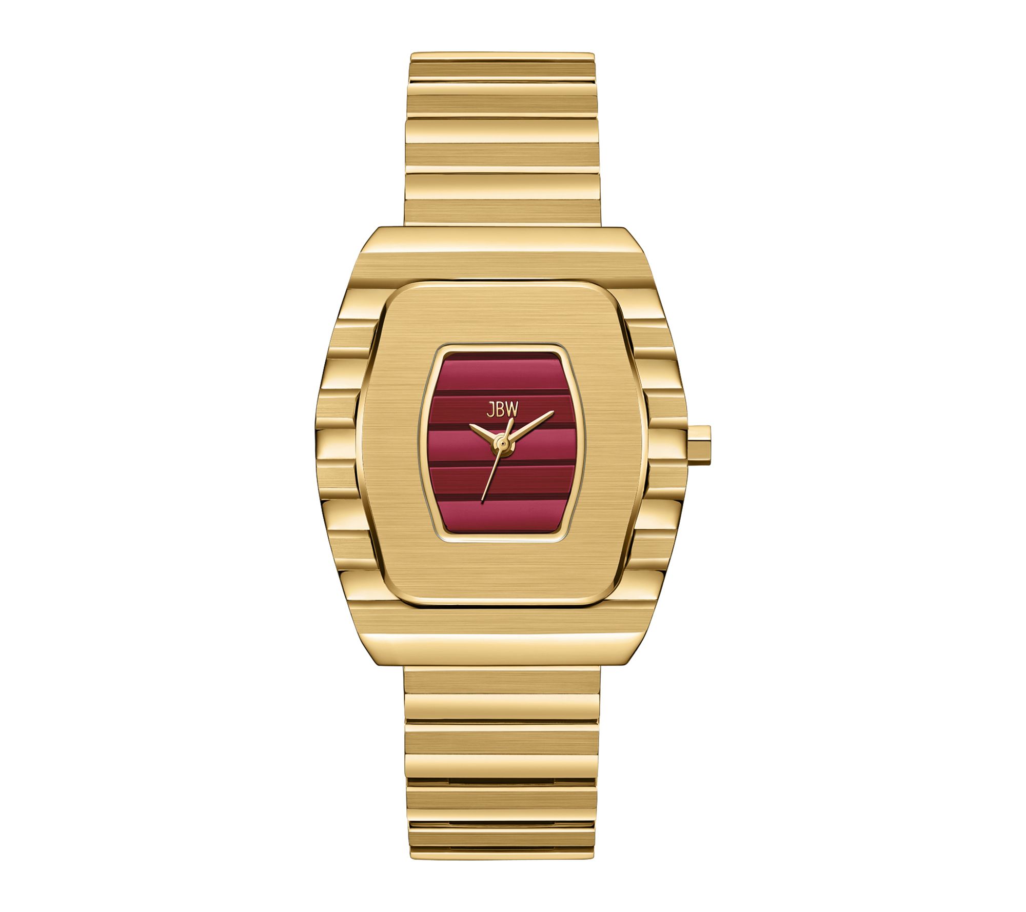 JBW Men's Atlas 18K Gold Plated Red Dial Watch