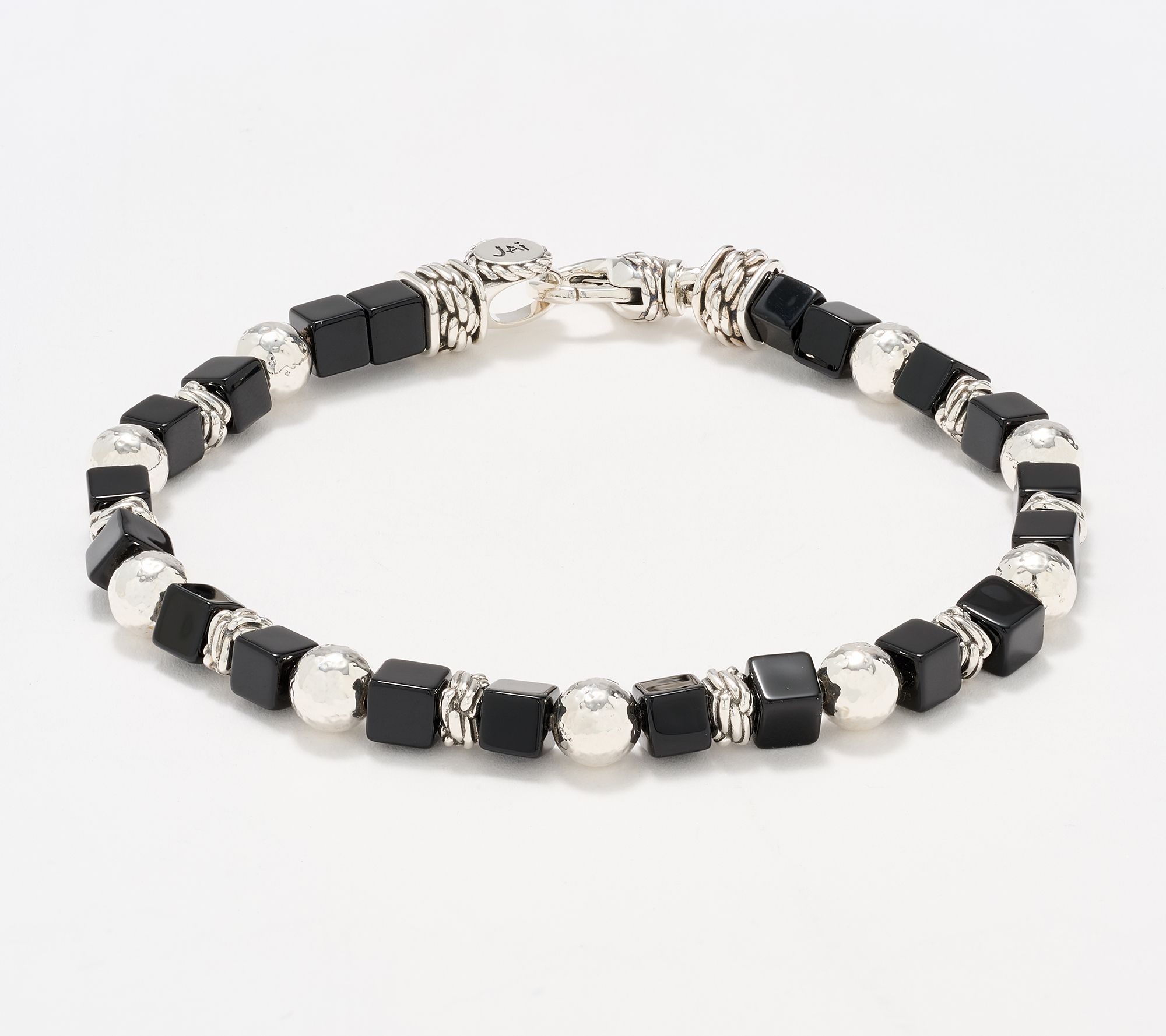 JAI Ireland Sterling Silver Cara Rope Gemstone Bead Bracelet, 9.2g