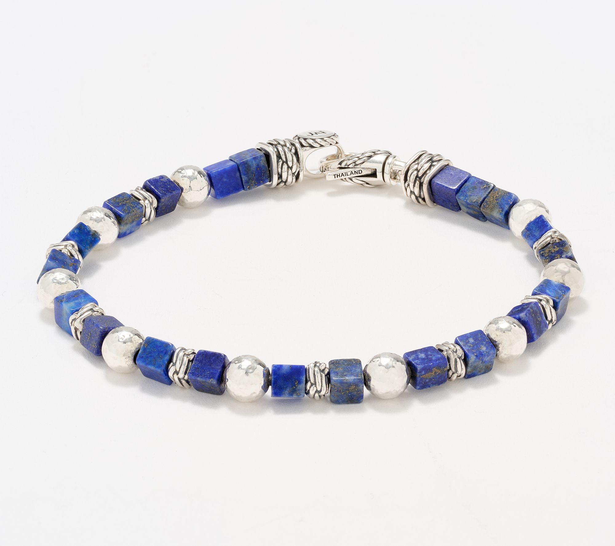 JAI Ireland Sterling Silver Cara Rope Gemstone Bead Bracelet, 9.2g