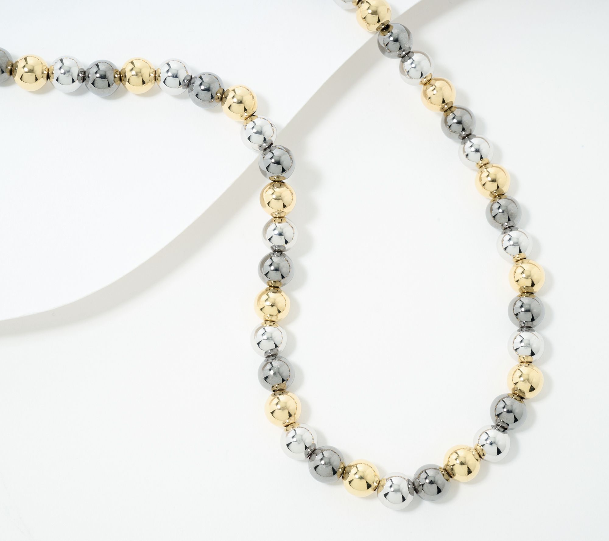 "As Is" David Markstein Bronze Polished 8mmBeadMagnetic Necklace