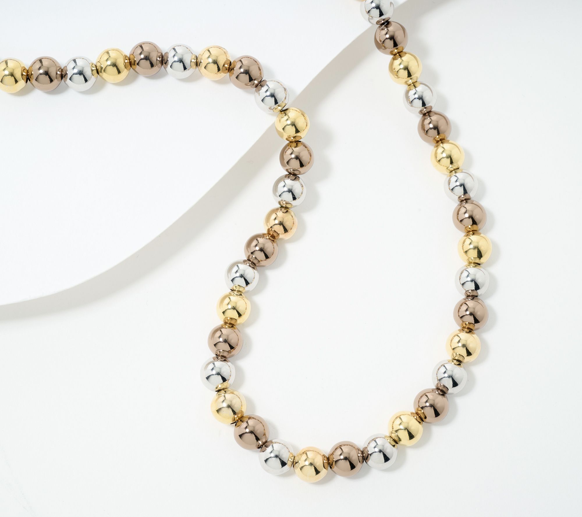 "As Is" David Markstein Bronze Polished 8mmBeadMagnetic Necklace