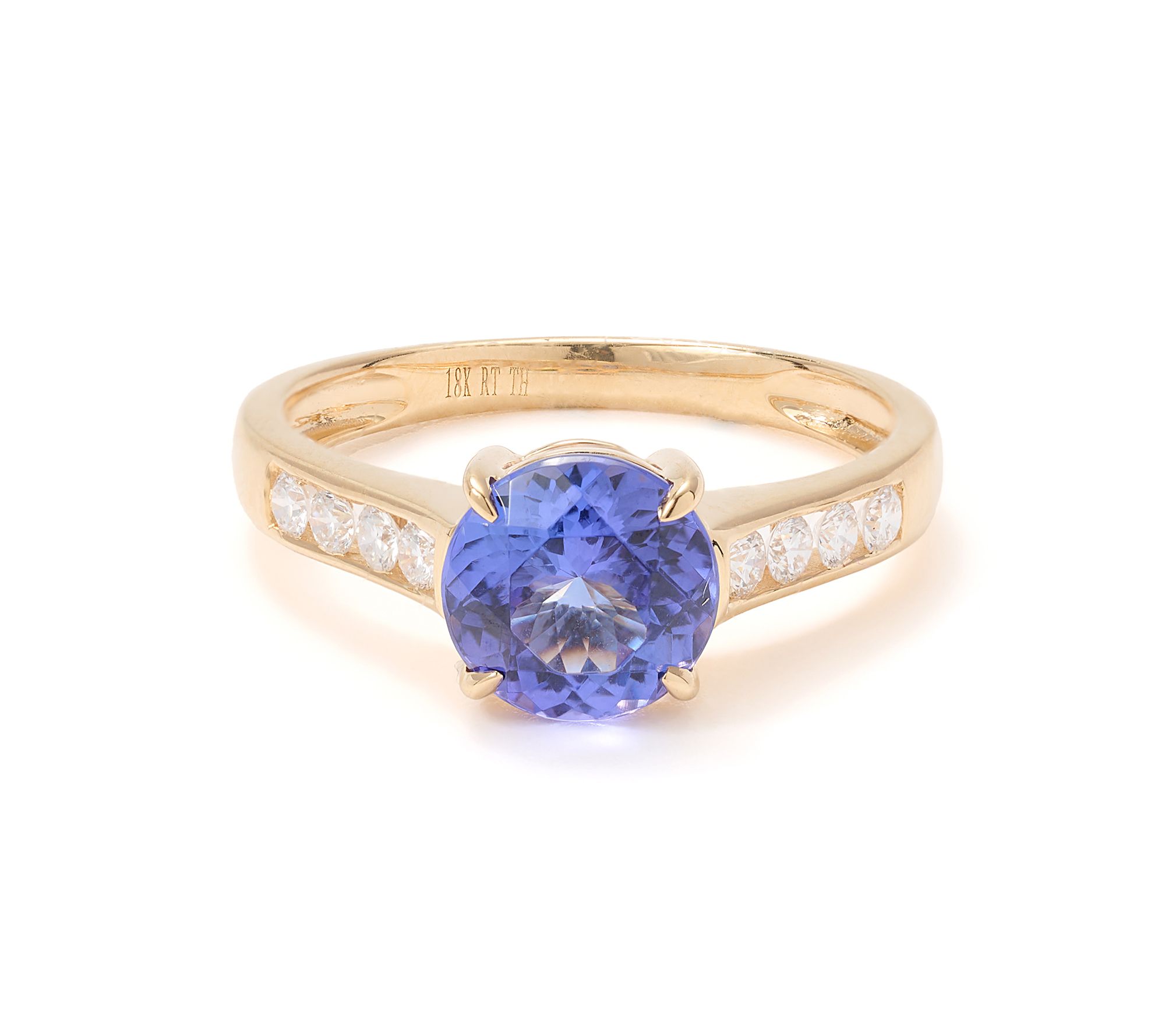  Pure Tanzanite by Jeff Moseley 1.75 cttw Round Cut Ring, 18K Gold