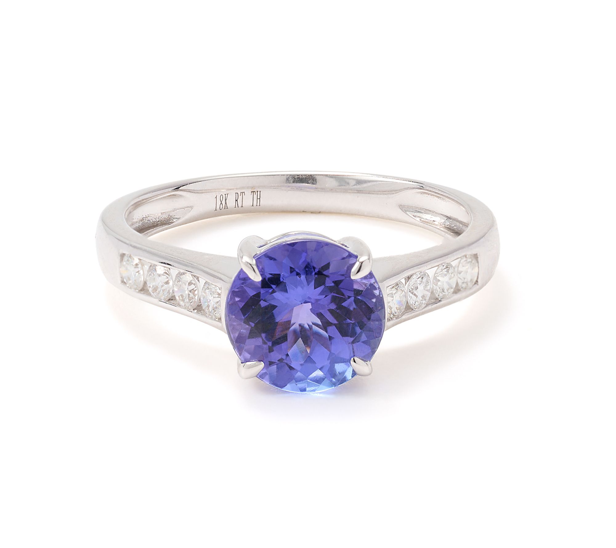 Pure Tanzanite by Jeff Moseley 1.75 cttw Round Cut Ring, 18K Gold