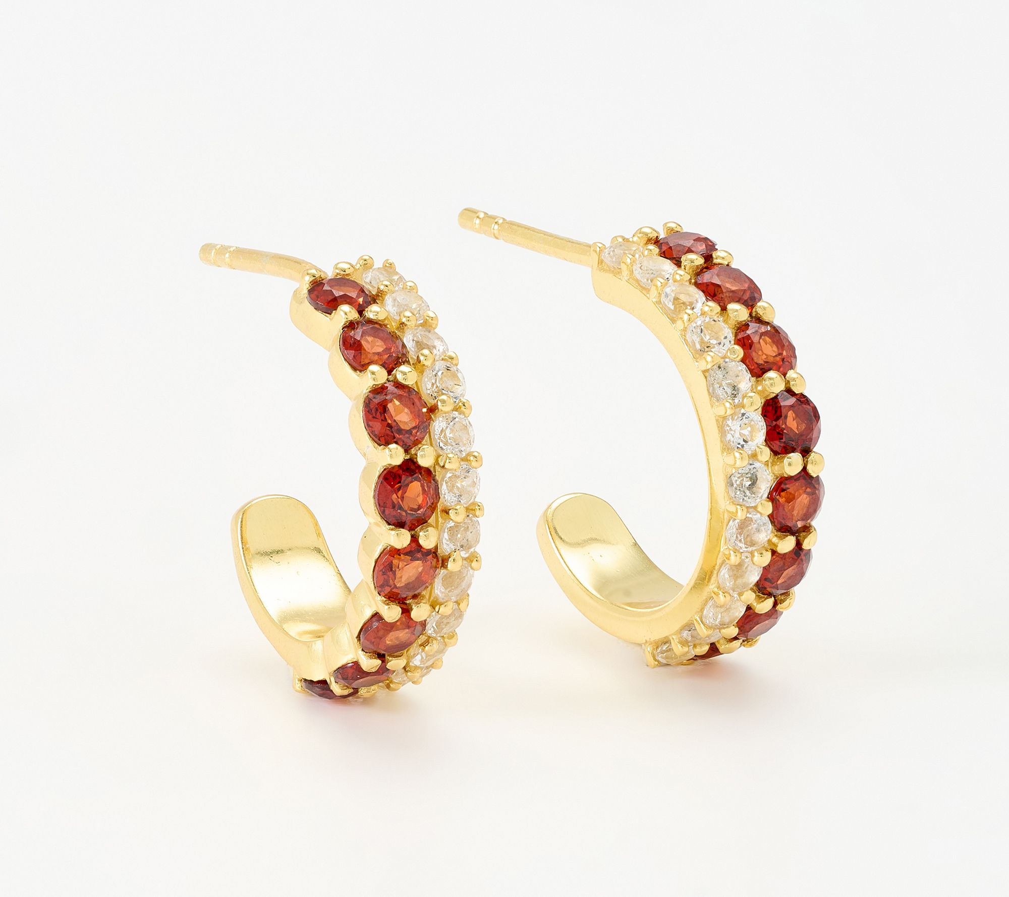 Affinity Gems 2 Row Hoop Earring, Sterling Silver