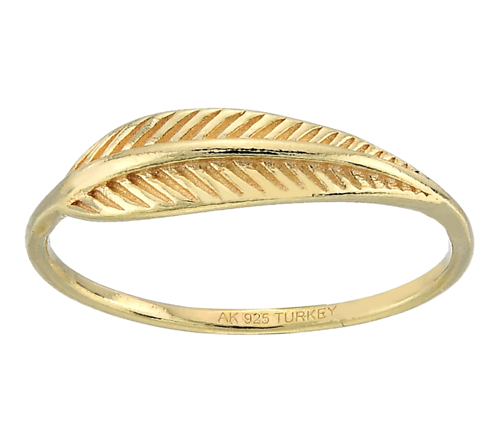 Silver Style Feather Design Band Ring, Sterling