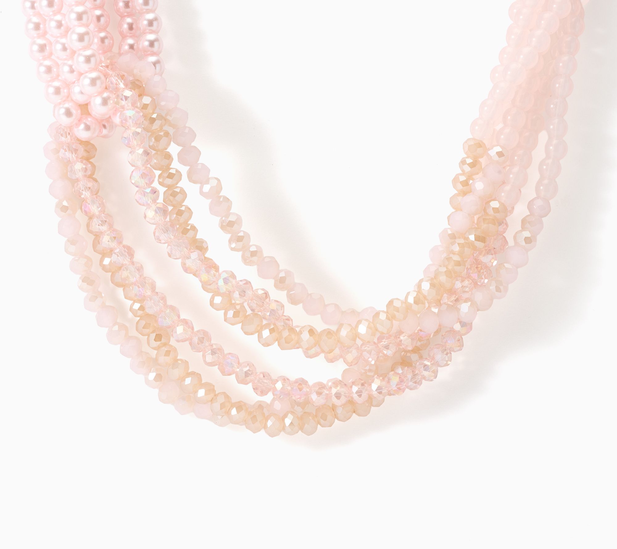 Susan Graver Multi Row Mixed Media Necklace - QVC.com