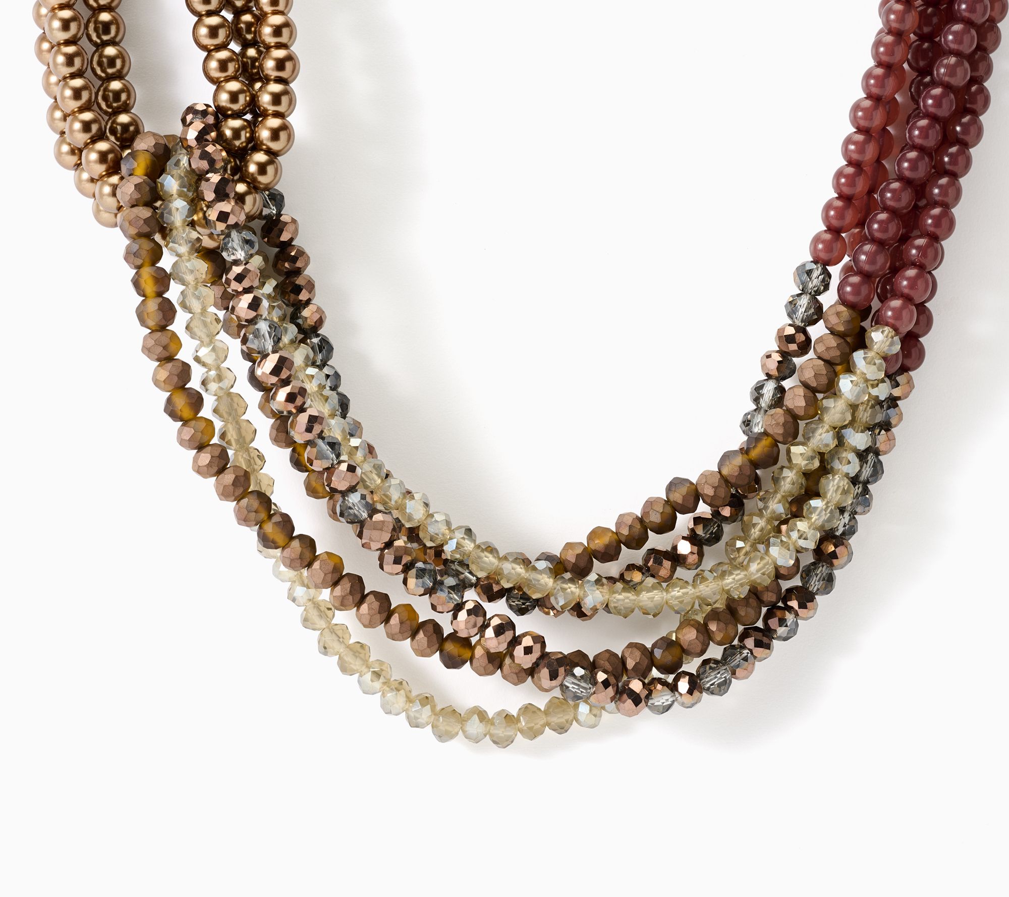 Susan Graver Multi Row Mixed Media Necklace