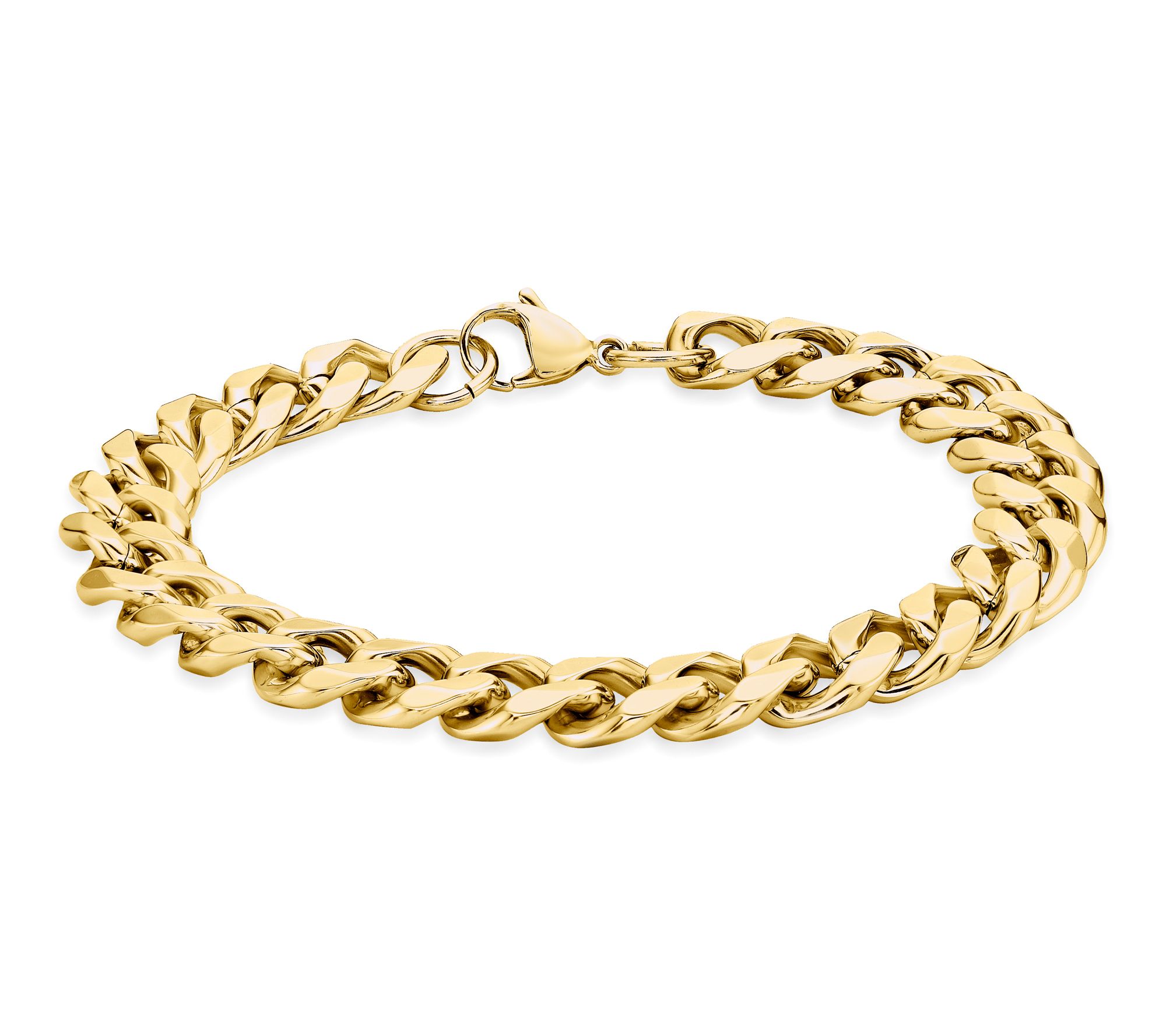 LYNX Men's Stainless Steel 11MM Curb Chain Bracelet