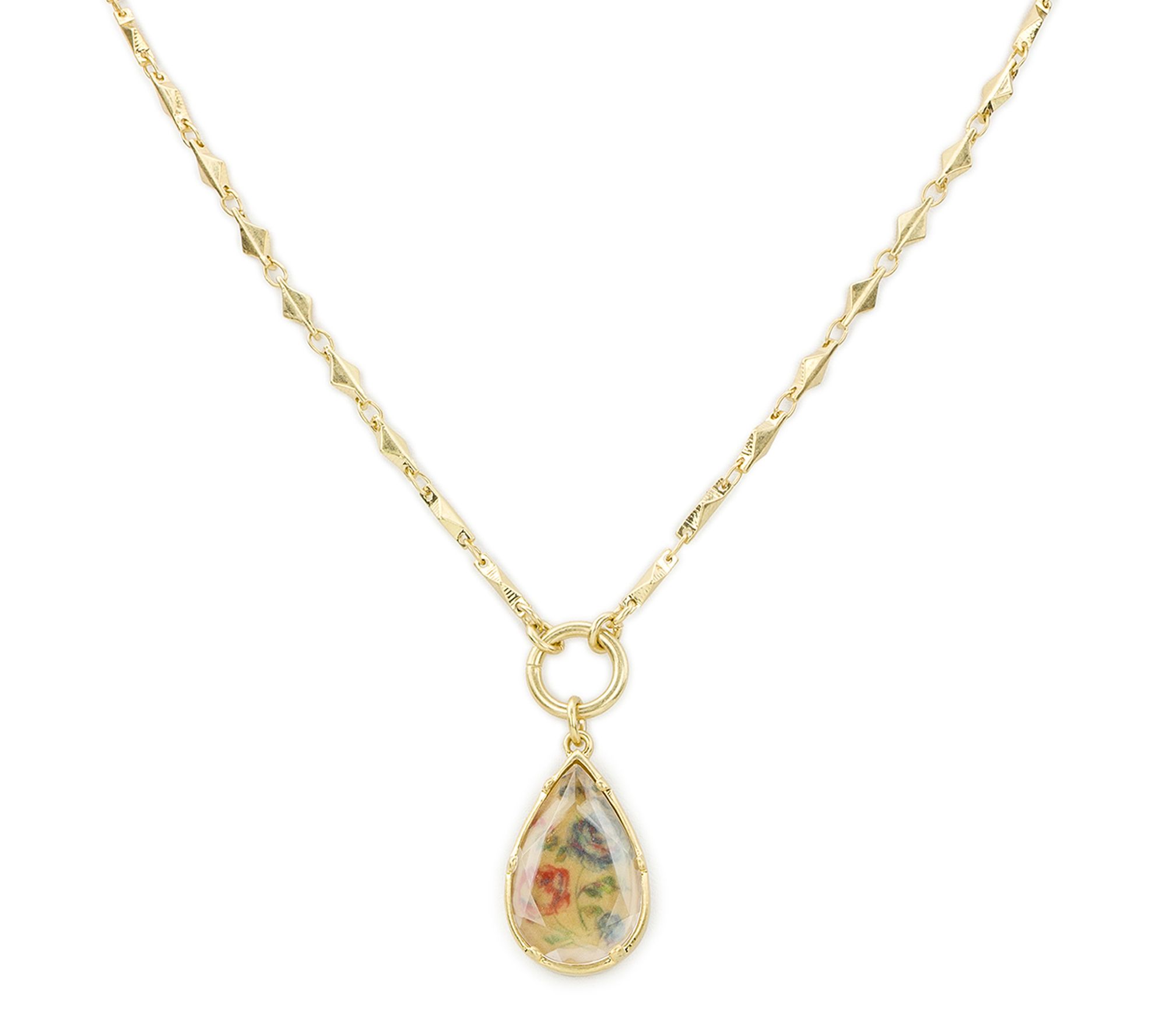  Patricia Nash Tear Drop Necklace - Fleur de Jardin Collection