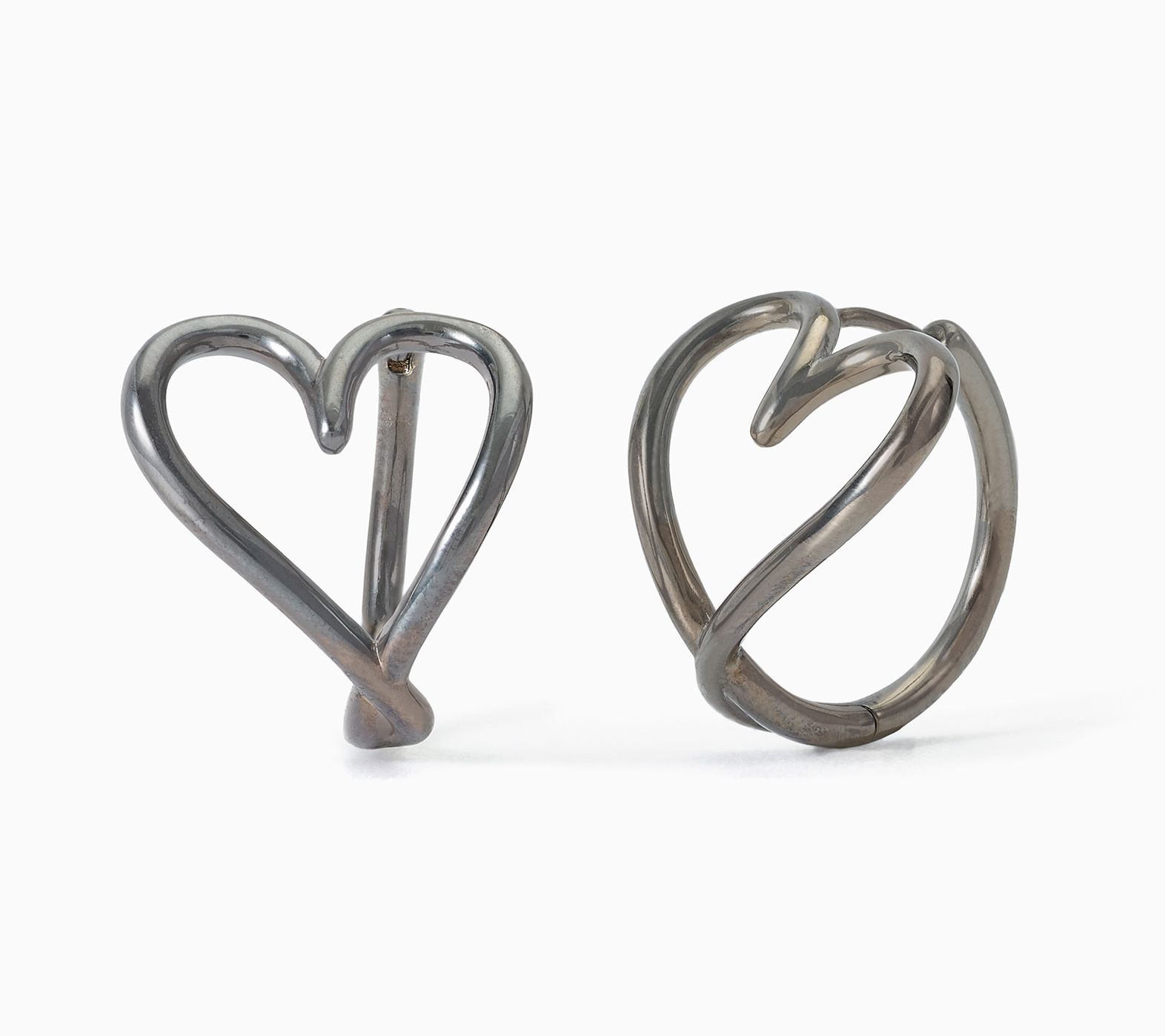 David Markstein Bronze Modern Couture Heart Earrings