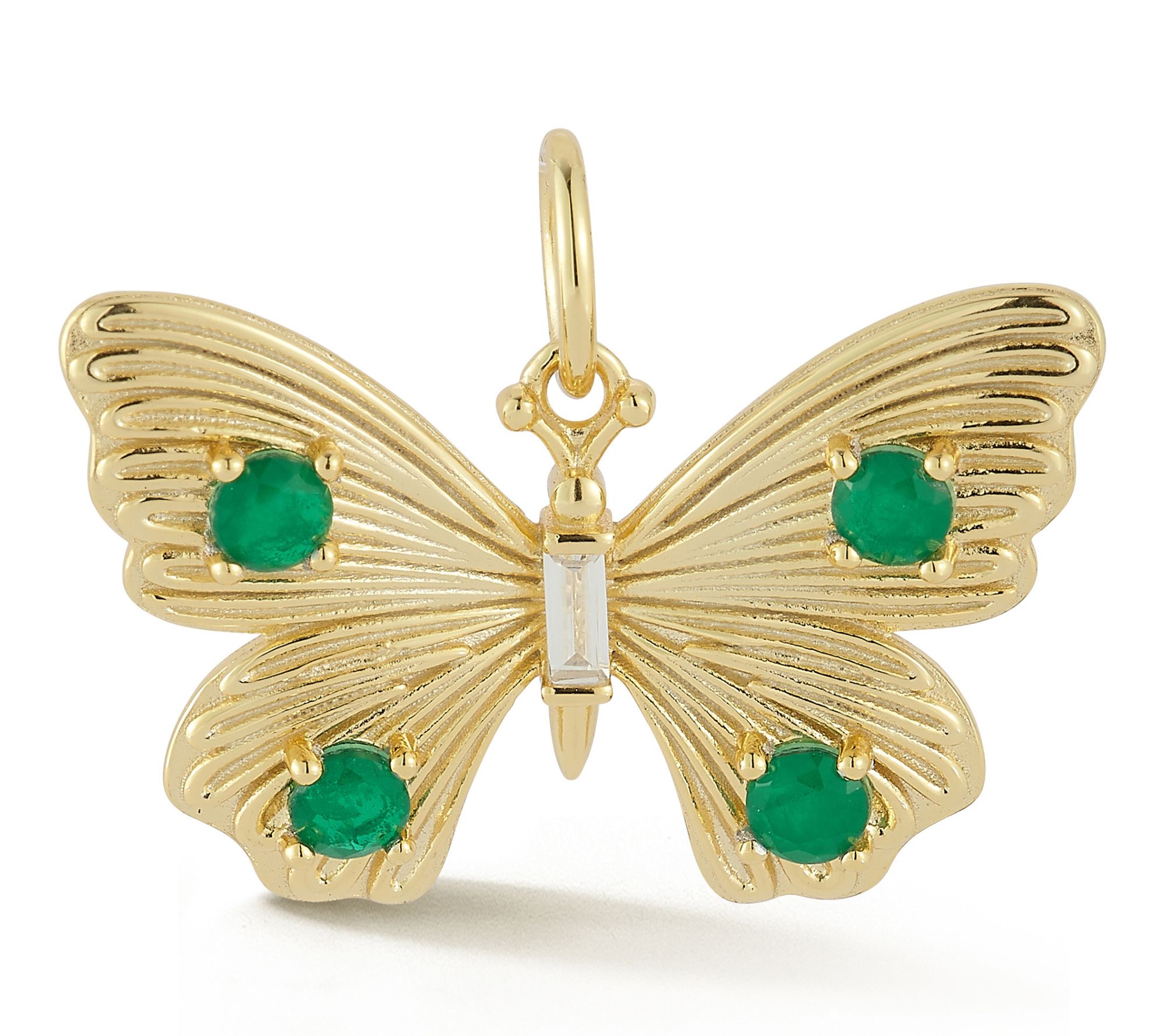 Sterlina Silver Accented Butterfly Pendant, 14K Gold Plated