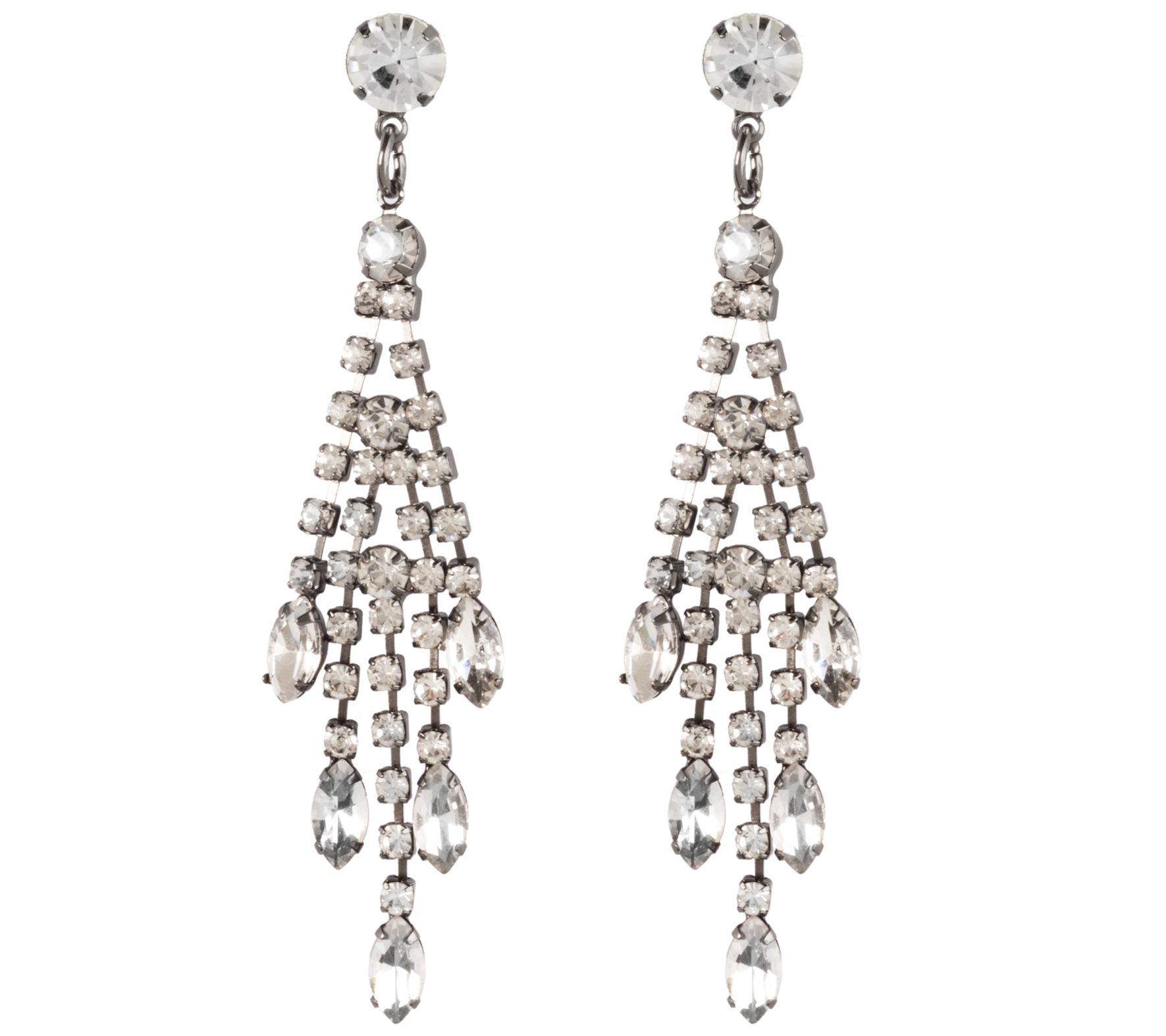 Bob Mackie Crystal Fringe Chandelier Earrings - QVC.com