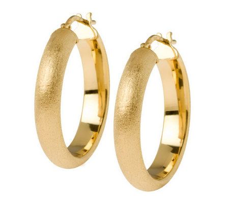 Veronese 18K Clad 1" Wedding Band Hoop Earrings