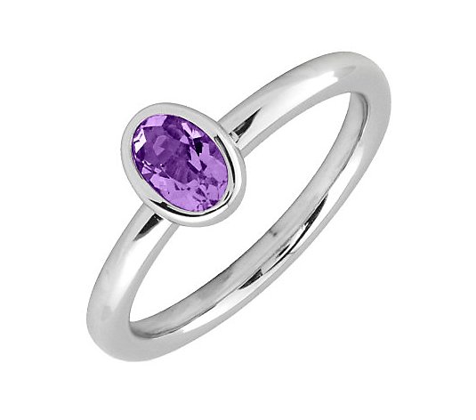 Simply Stacks Sterling & Oval Amethyst Ring