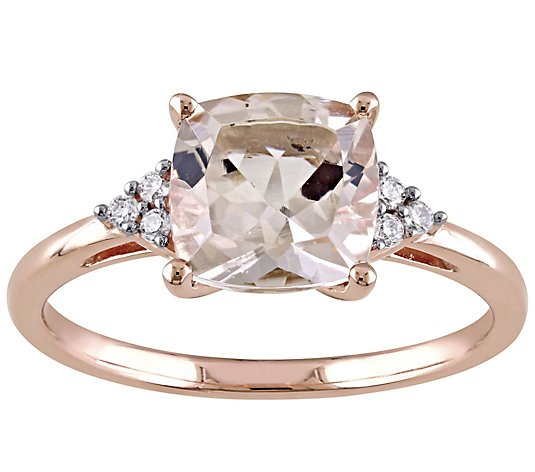 Bellini 14K Rose Gold 2.00 cttw Morganite & Diamond Ring