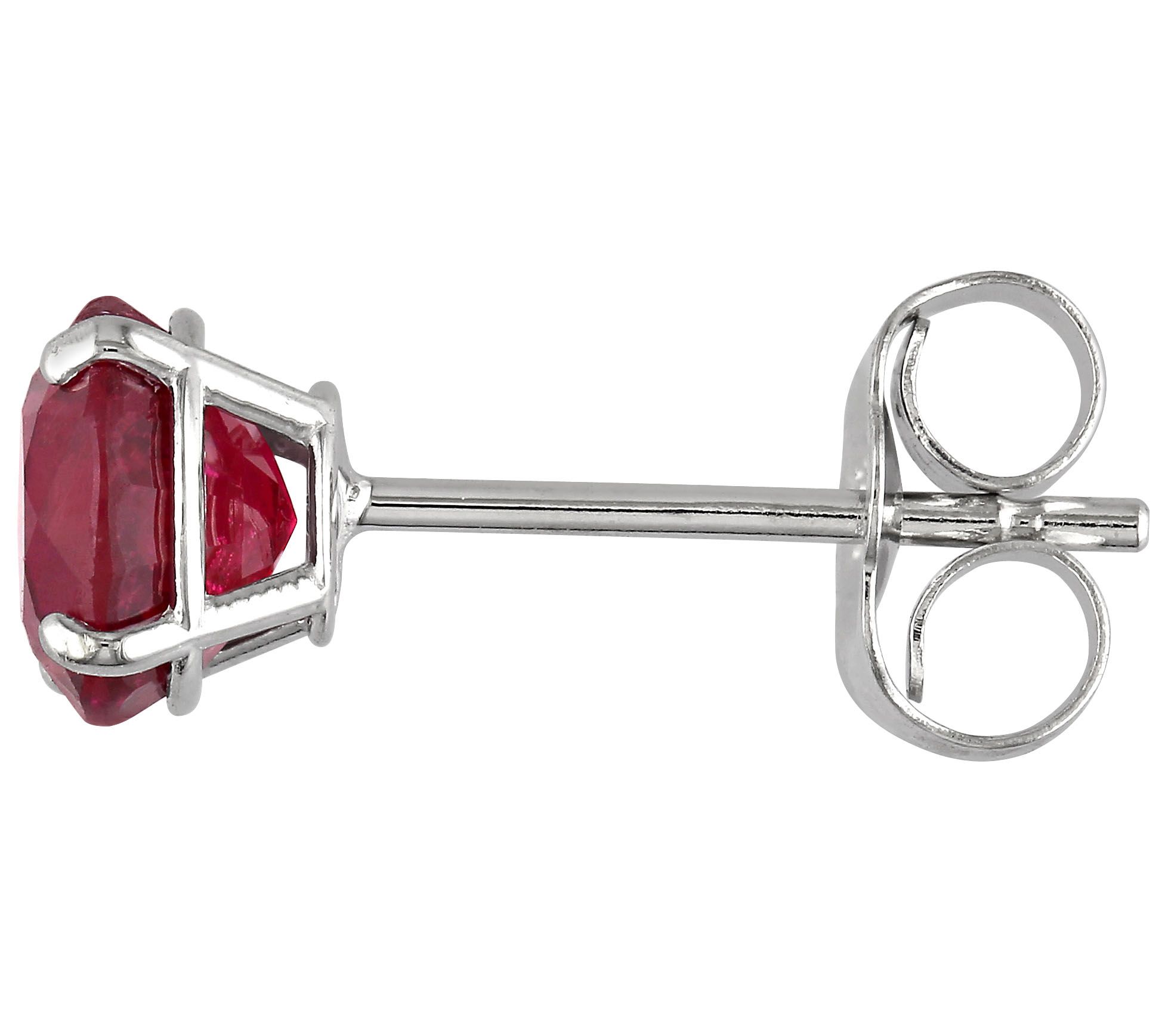 1.10 cttw Ruby Stud Earrings, 14K White Gold - QVC.com