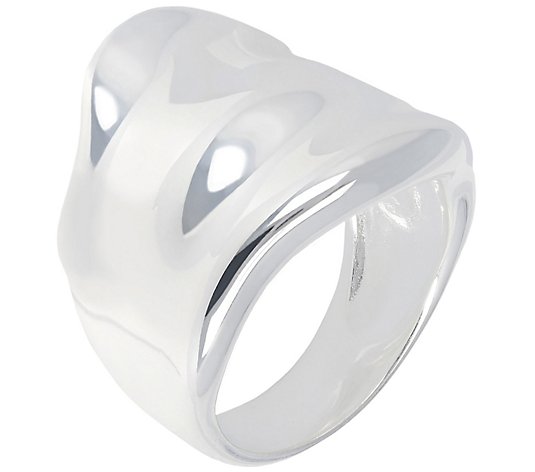 UltraFine Silver Polished Graduated Band Ring