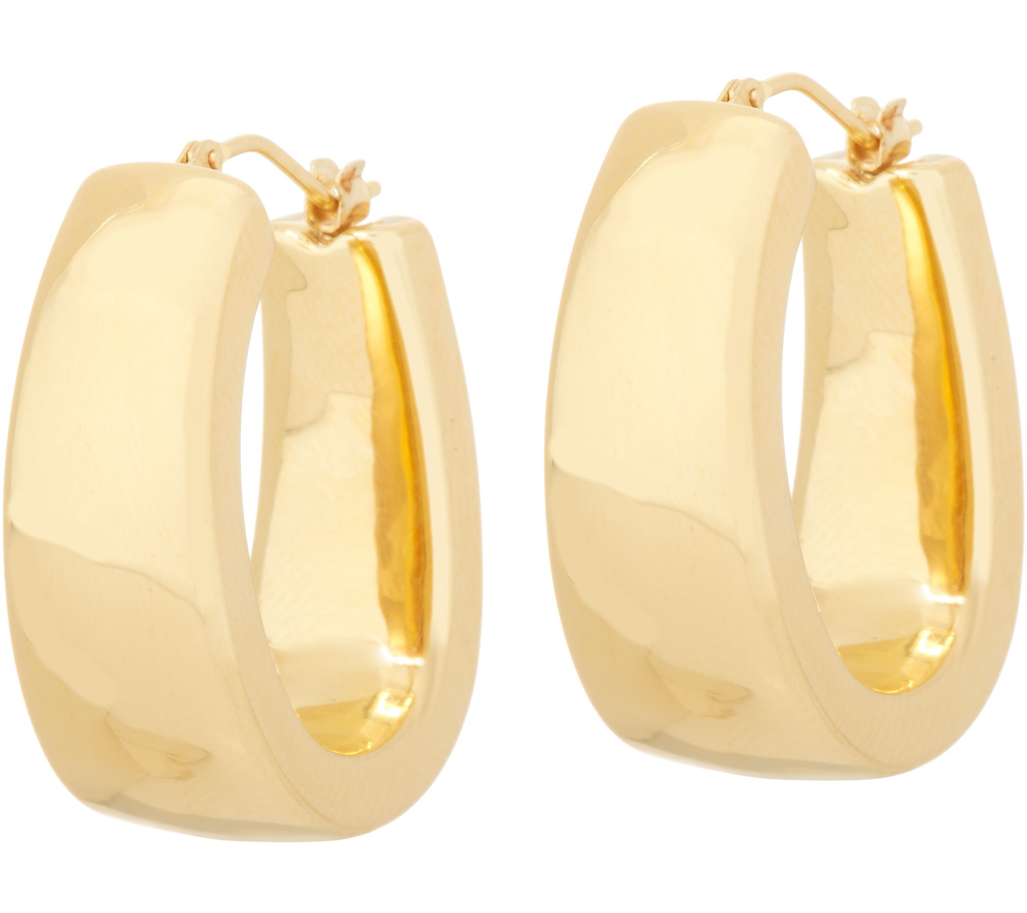 Oro Nuovo Bold Oval Hoop Earrings, 14K Gold Over Resin - QVC.com