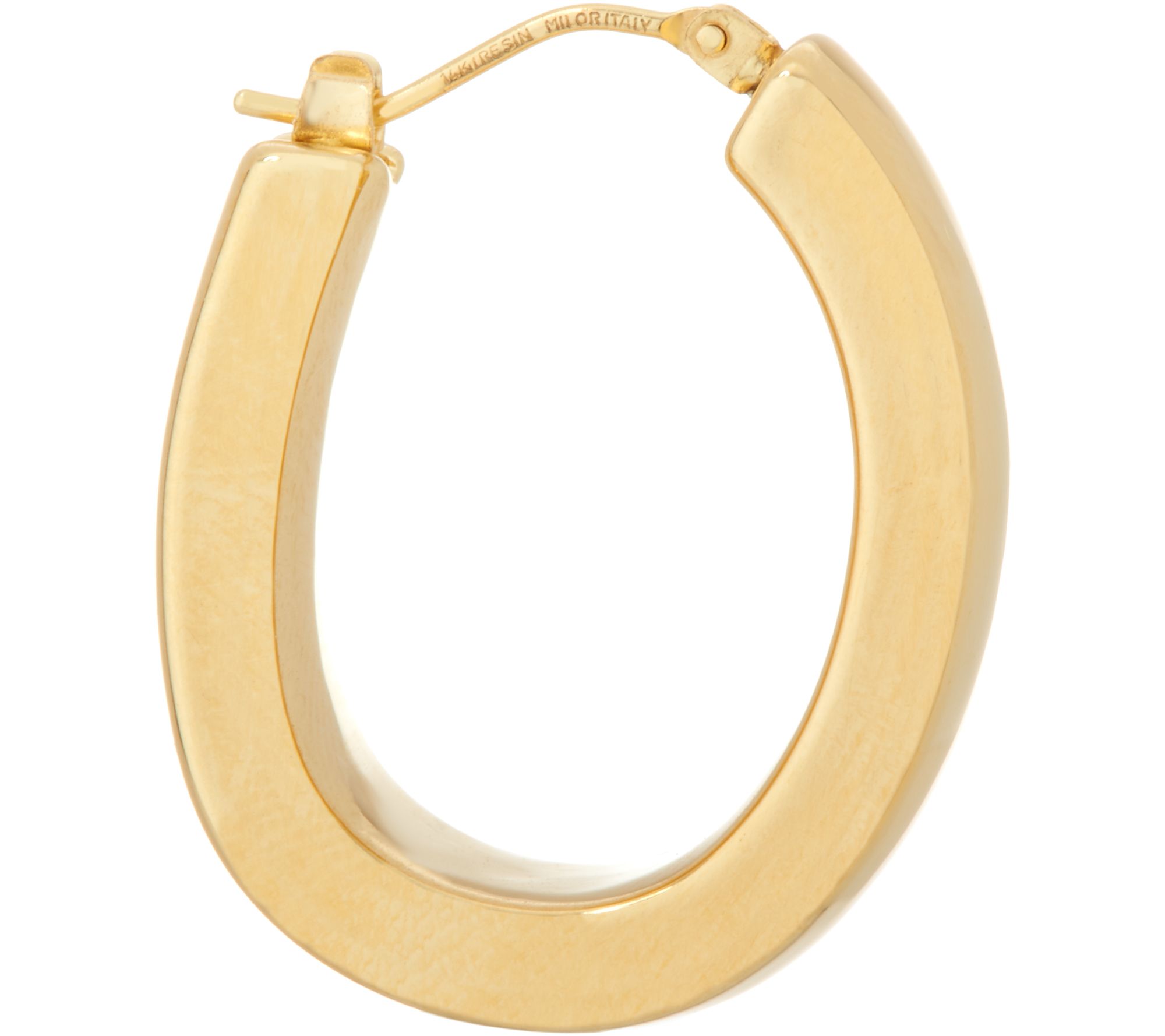 Oro Nuovo Bold Oval Hoop Earrings 14k Gold Over Resin 0809