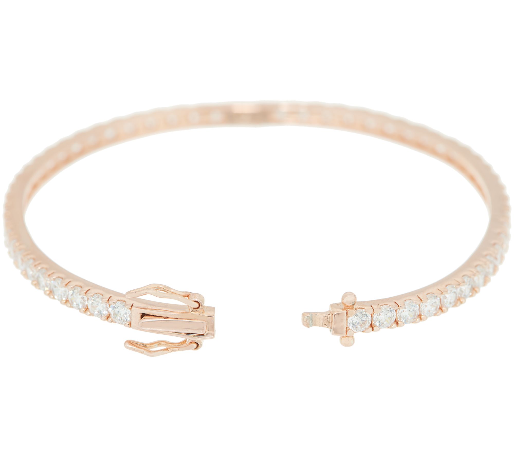 (QVC) Q2 Diamonique 5.40 cts Hinged Eternity Bangle Bracelet