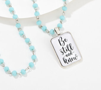 Vintage Sparrow Beaded Chain Necklace with Inspirational Charm - J371299