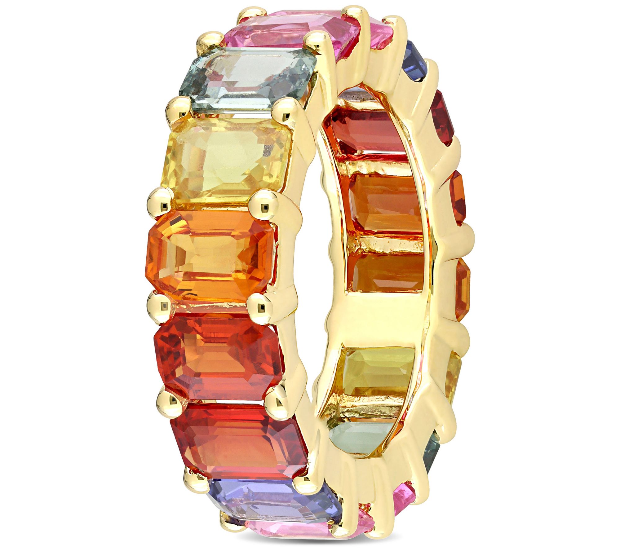 Bellini 11.20 cttw Multi-Color Sapphire Ring, 14K Gold - QVC.com