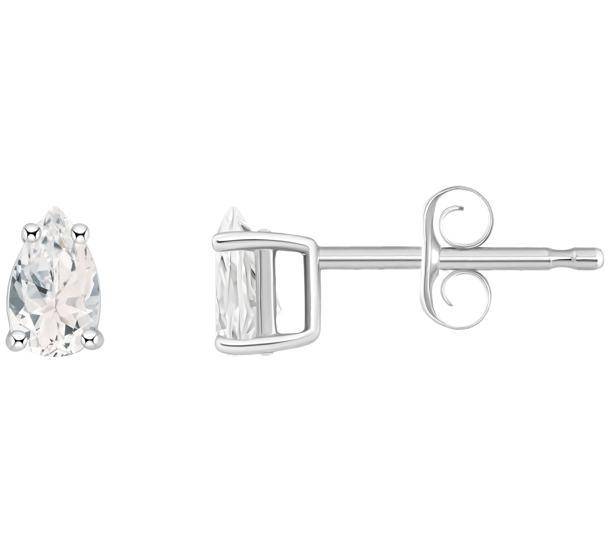 14K Gold Pear Shape 0.55 cttw White Topaz S tud Earrings