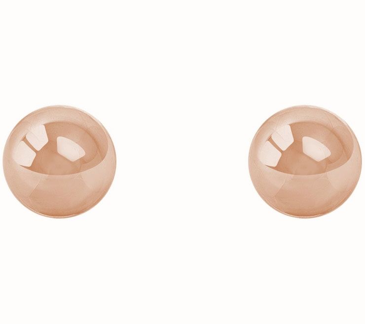 14K Gold 8mm Ball Stud Earrings