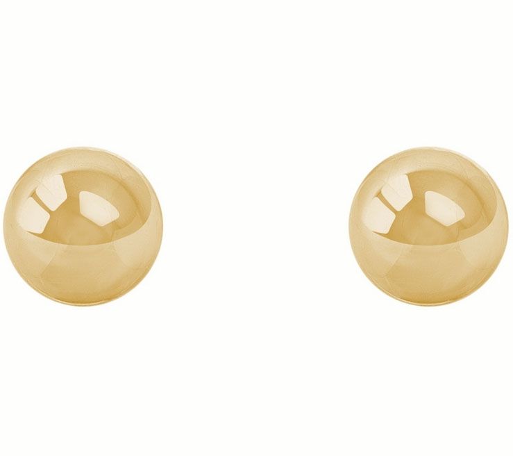 14K Gold 8mm Ball Stud Earrings