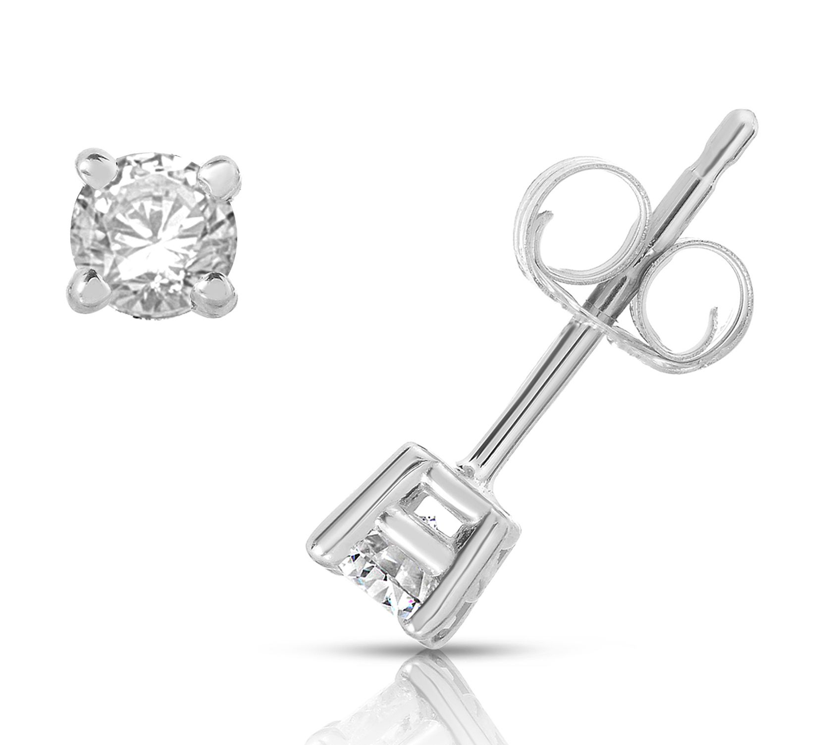 Affinity 0.20 cttw Diamond Stud Earrings, 14K W hite Gold