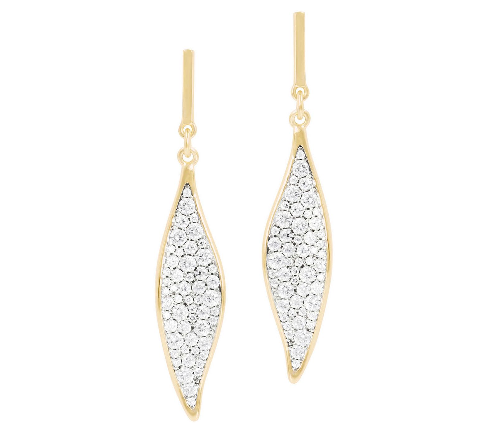 Louis Dell'Olio Sterling Pave Leaf Dangle E arrngs