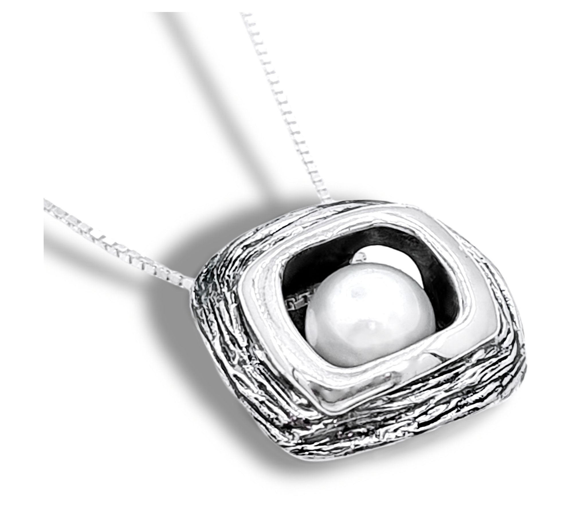 Hagit Sterling Silver Cultured Pearl Pendant w/ Chain
