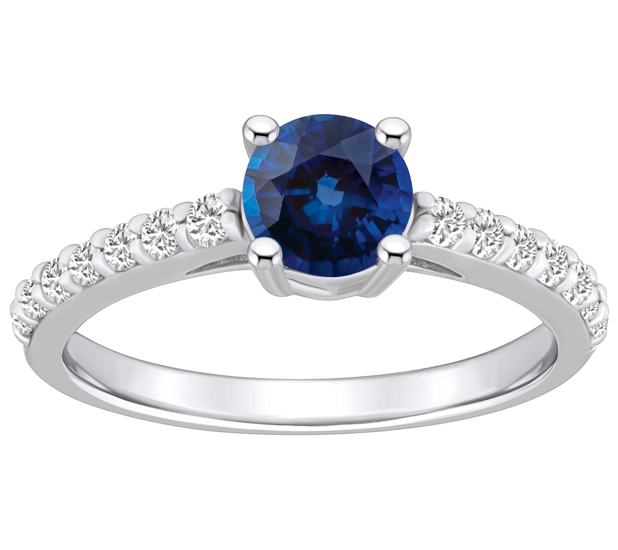 Affinity Gems Round Sapphire & Diamond Ring, 14K Gold