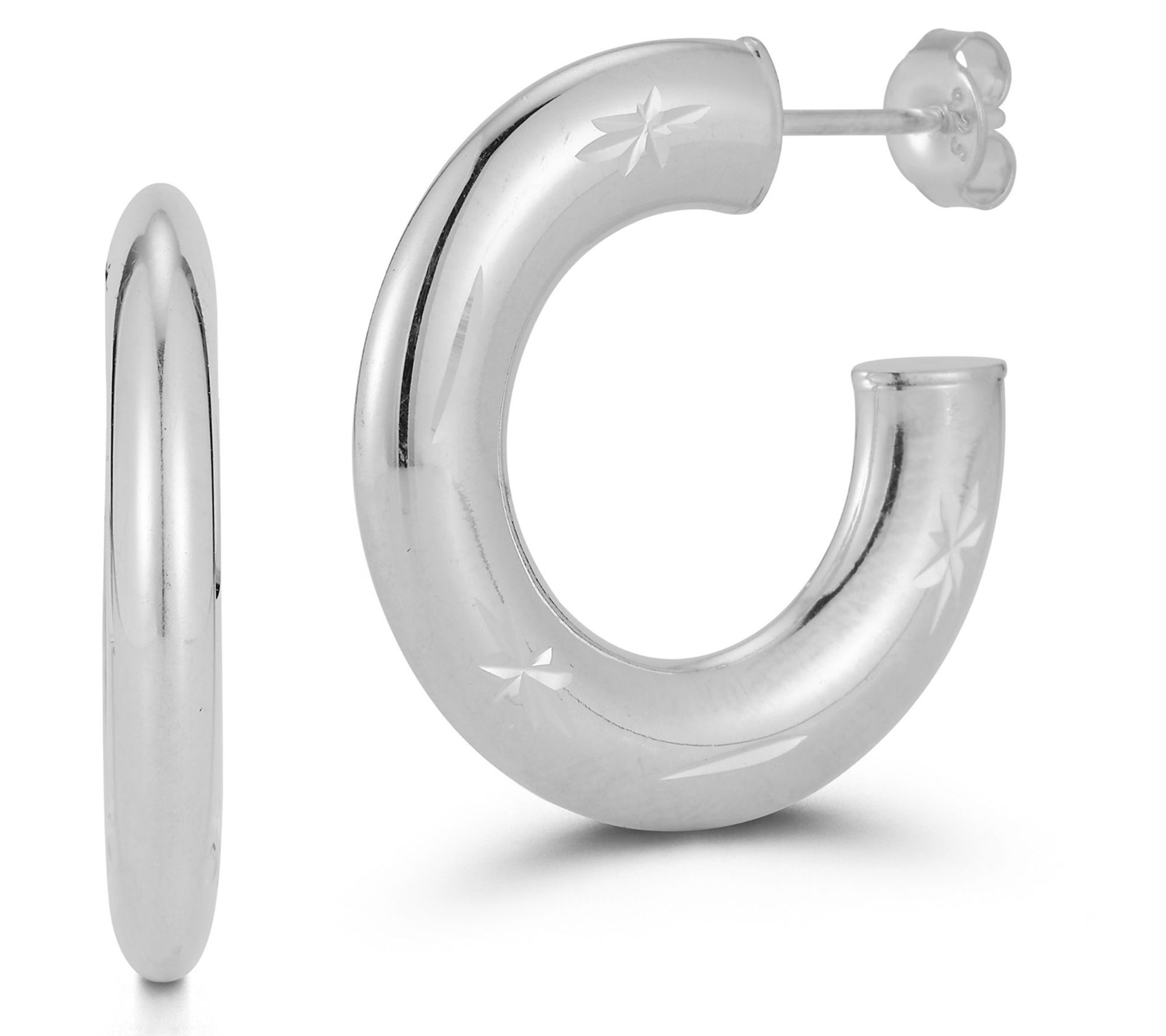 Sterlina Silver Starburst Hoop Earrings, Sterling