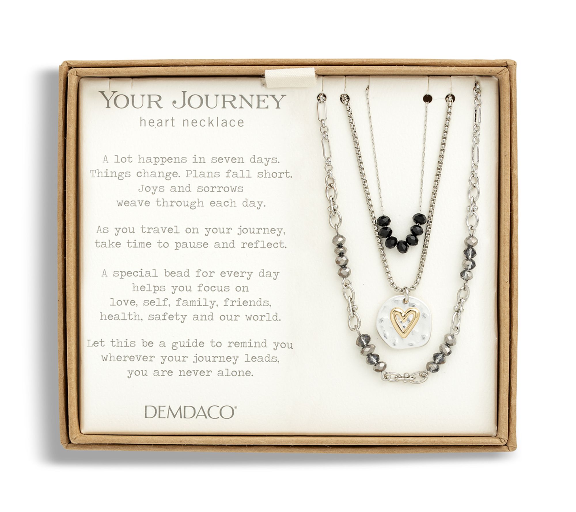  DEMDACO Your Journey Beaded Love 24" Layered Necklace, Boxed - J423299