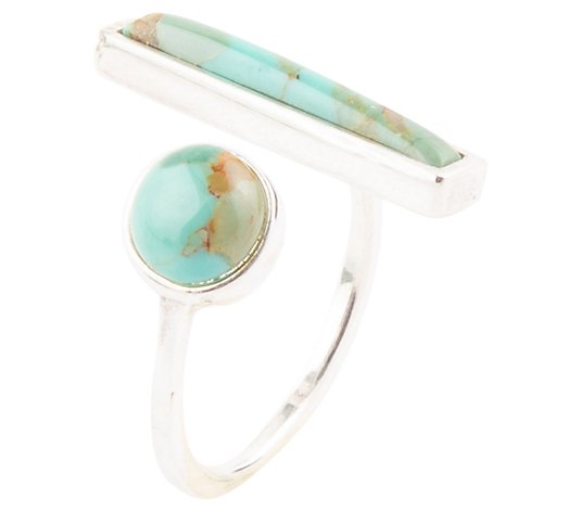 Barse Artisan Crafted Composite TurquoiseAdjustable Ring