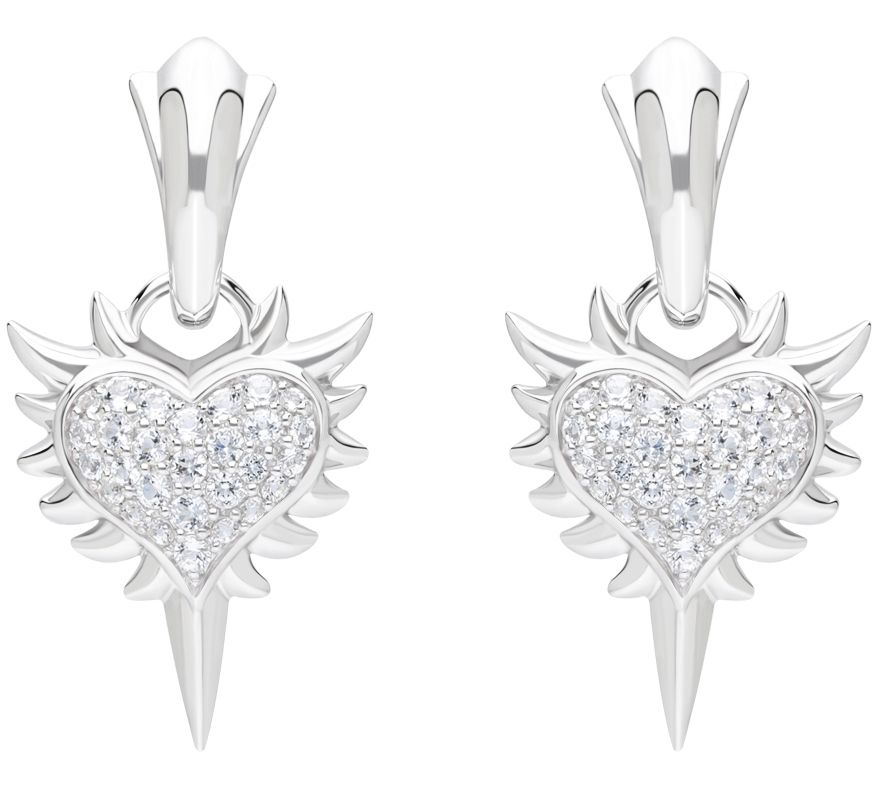 Margo Manhattan Sterling White Topaz Heart DropEarrings