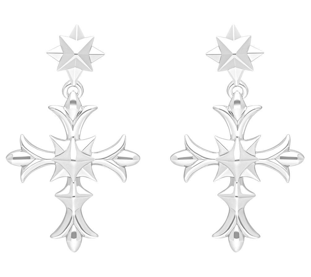 Margo Manhattan Sterling Silver Justine Cross Earrings
