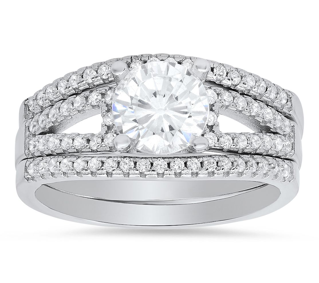 Sterling Silver 1.30 cttw 3 Piece Stackable Ring Set