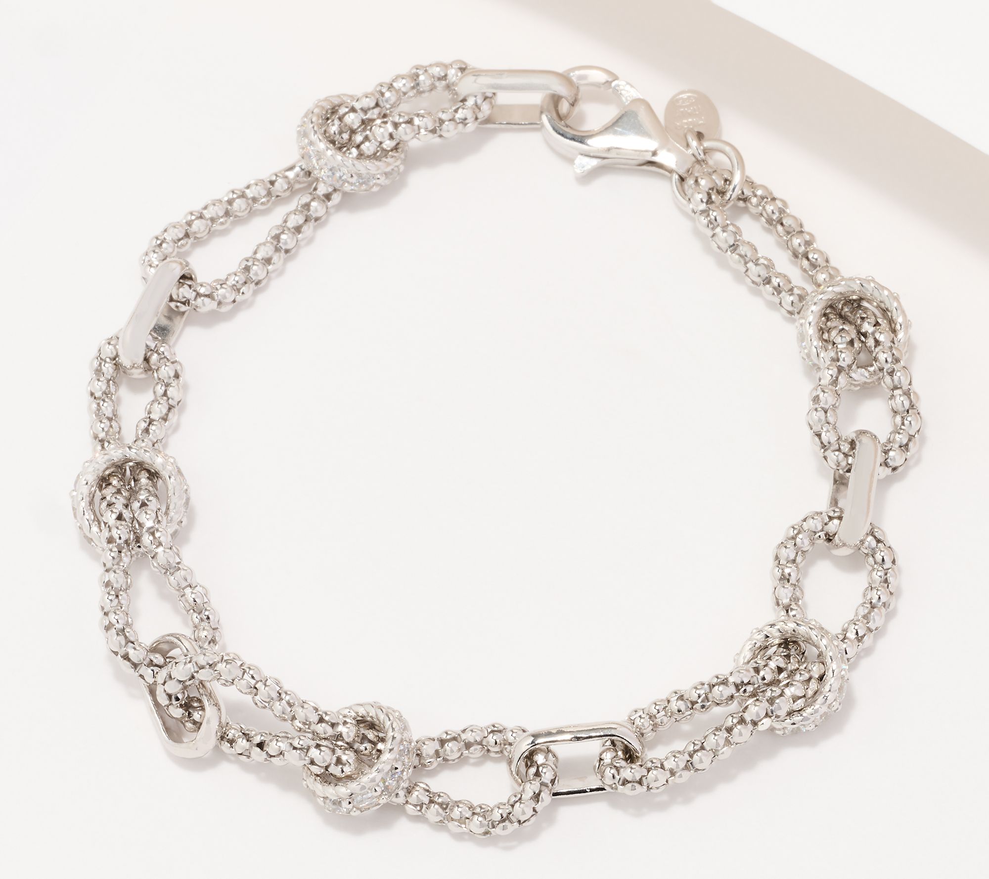 "As Is" Diamonique Italia Popcorn Link Bracelet with Rondel