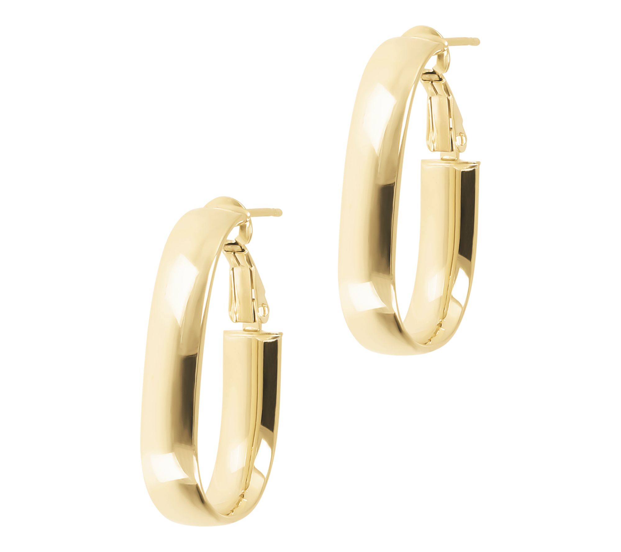 Alberto Milani Polished Omega Back Hoop Earrings, 14K Gold