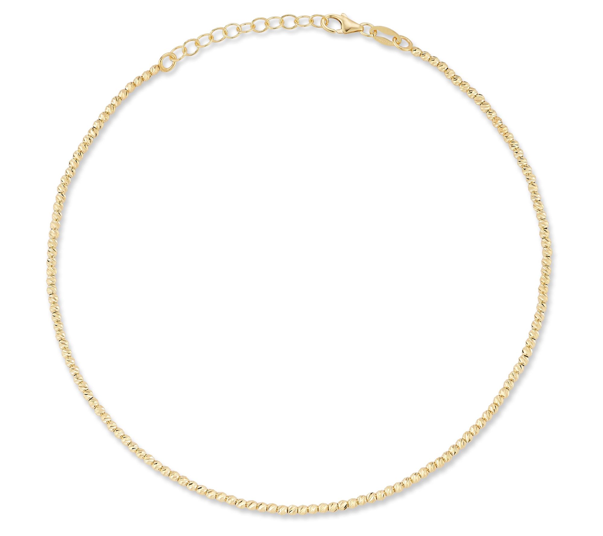 Italian Gold Diamond Cut Beaded Bracelet, 14K