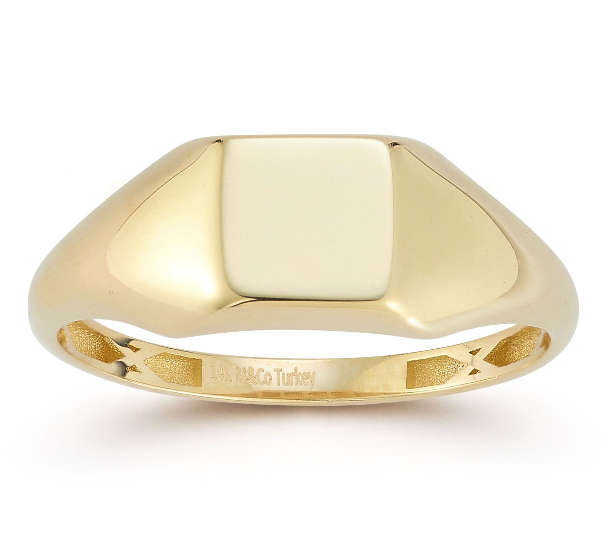 Luminosa Gold Flat Square Signet Ring, 14K