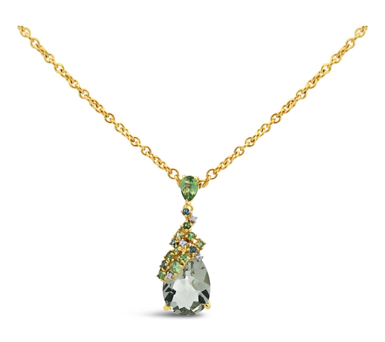 Ariva 18K Gold Clad Mint Quartz Aria Necklace