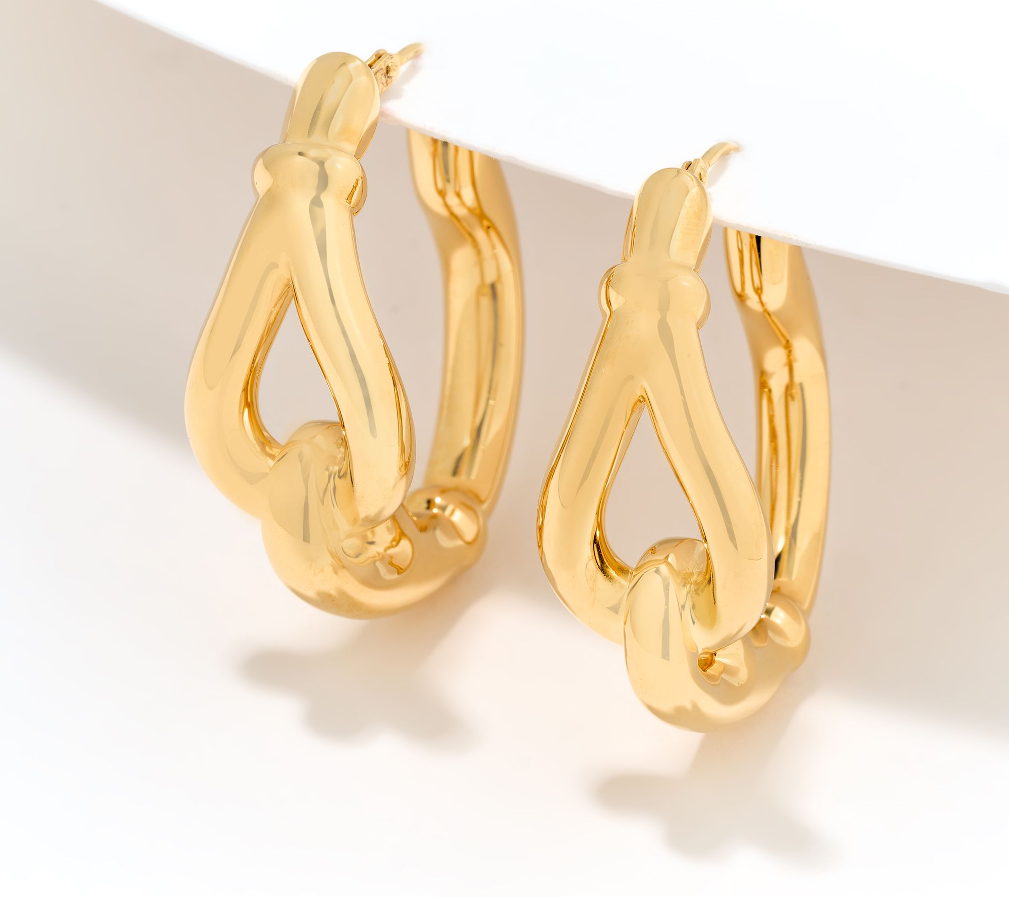 David Markstein 14K Gold Over Resin Equestrian 1-1/8" Hoops