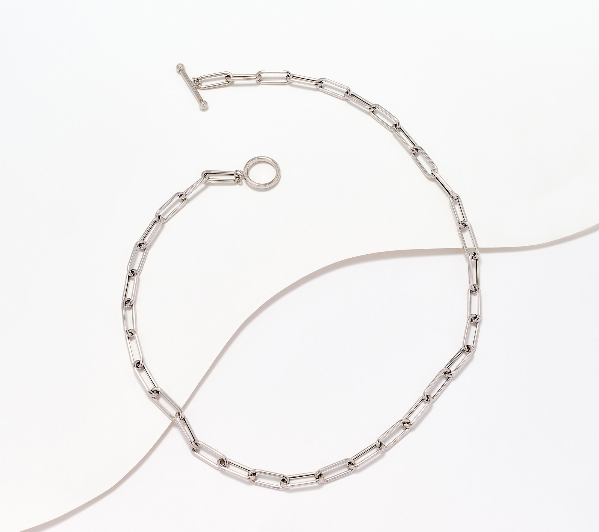 "As Is" Adorna 14K Gold 18" Paperclip Toggle Necklace 7.6g