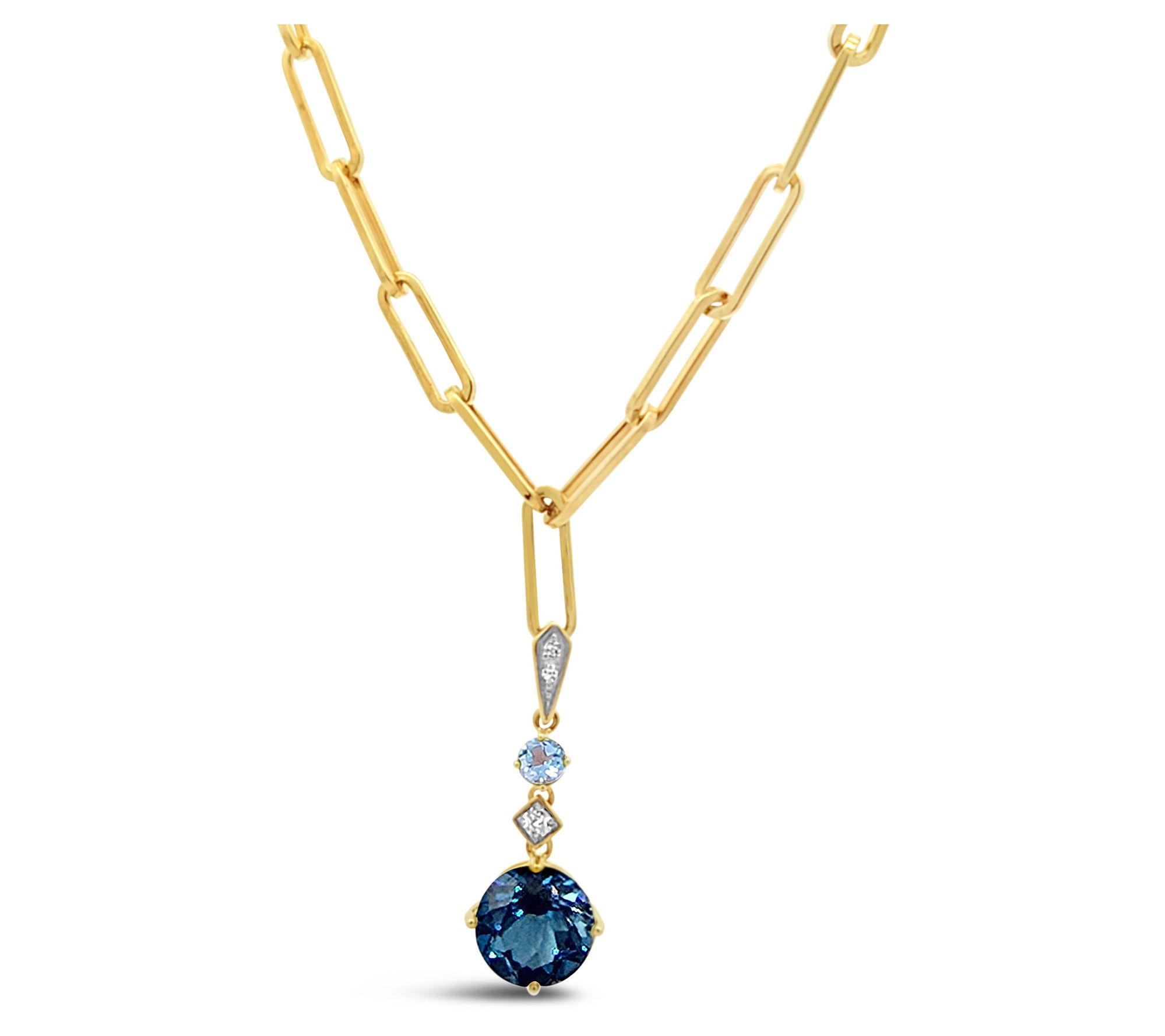 Ariva 18K Gold Clad Blue Topaz Hyannis Necklace