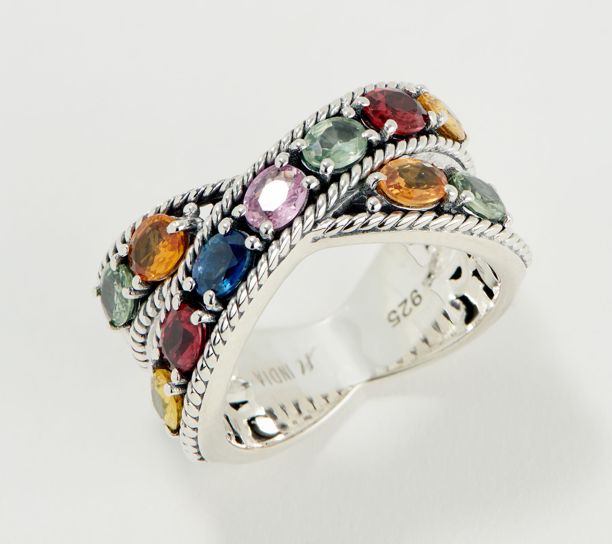 "As Is" Artisan Crafted by Robert Manse Multi Sapphire Ring, Sterling