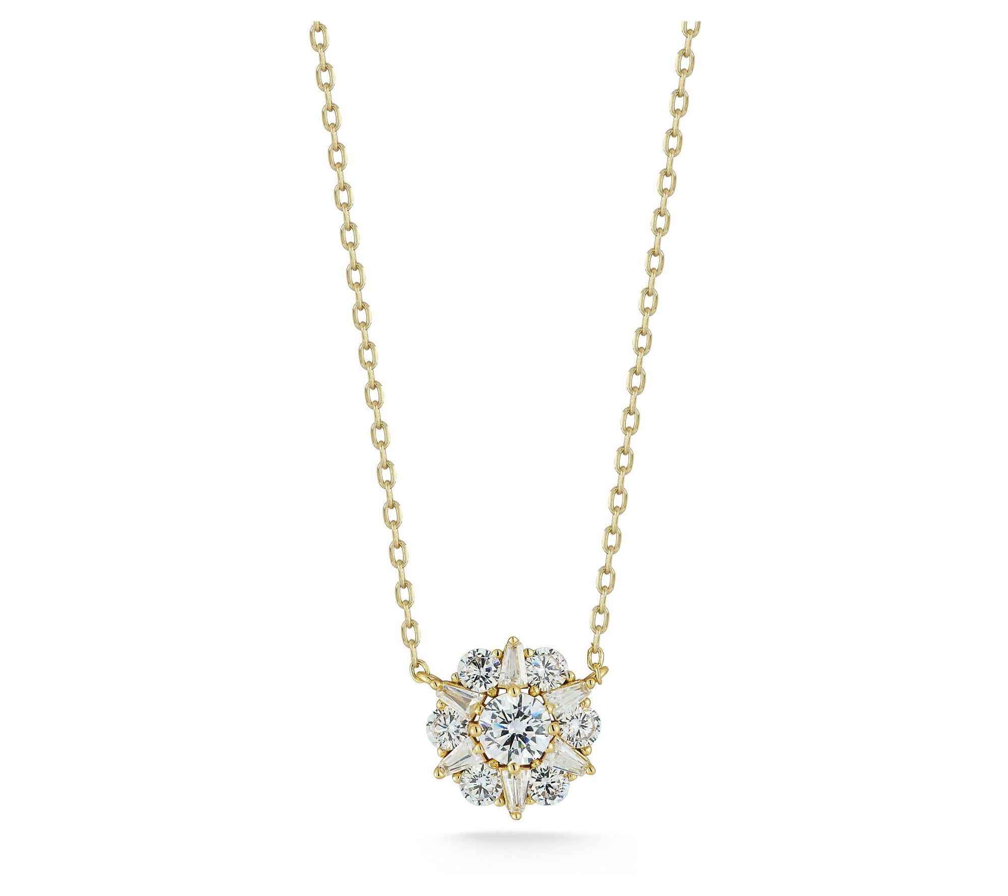 Sterlina Silver Pave Star Cluster Pendant w/ Chain, Sterling